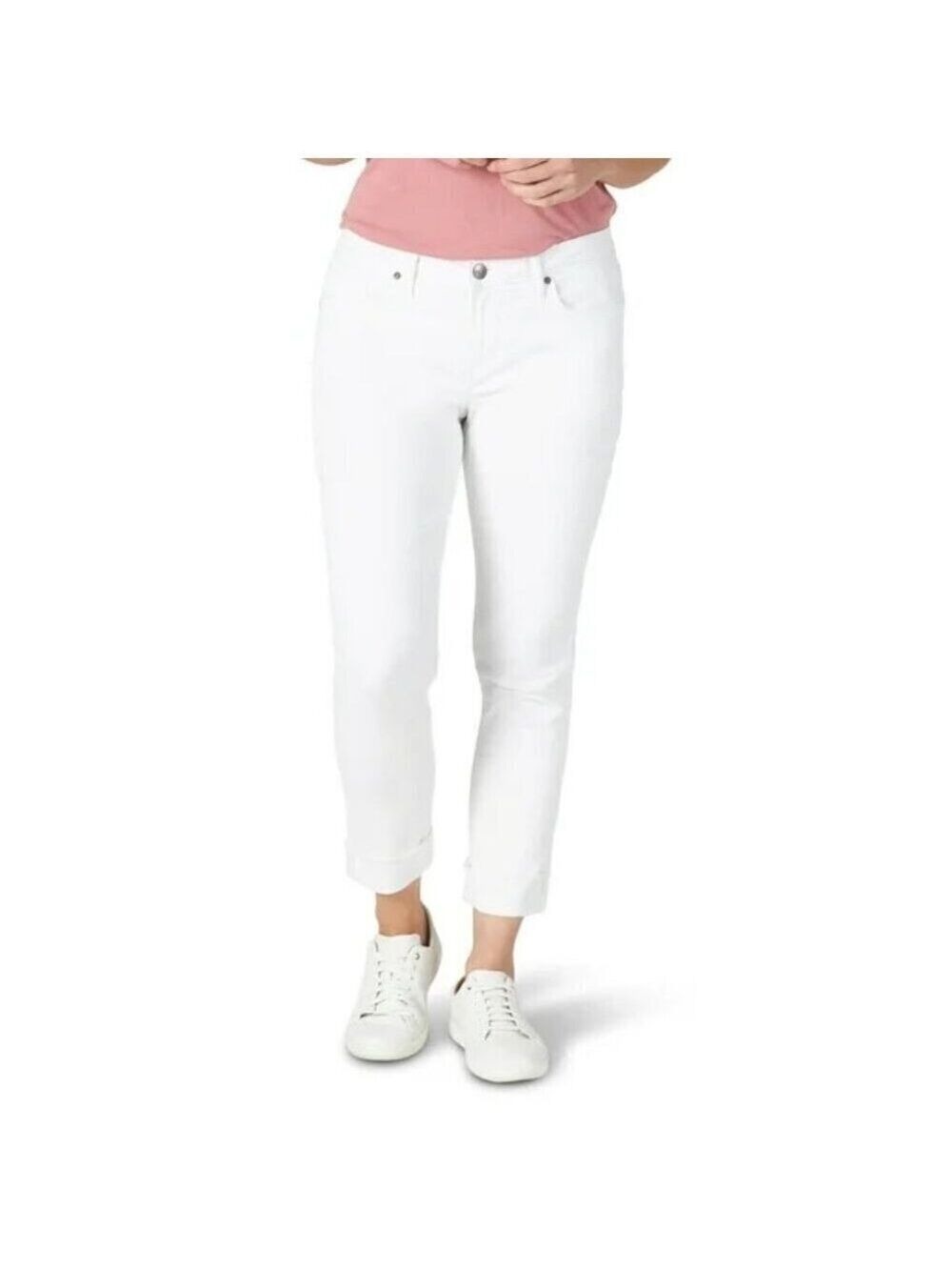 NWOT Riders by Lee Indigo Fringe Cuff Boyfriend Cropped Jeans 8